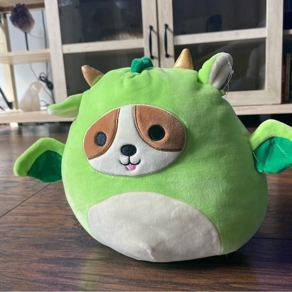 Squishmallows Reginald the Corgi in Green Dragon Costume - Picture 1 of 6